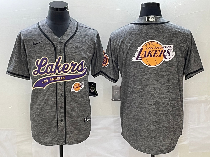 Nike 2023 Men Los Angeles Lakers blank Grey NBA Jersey 2024112008->los angeles lakers->NBA Jersey
